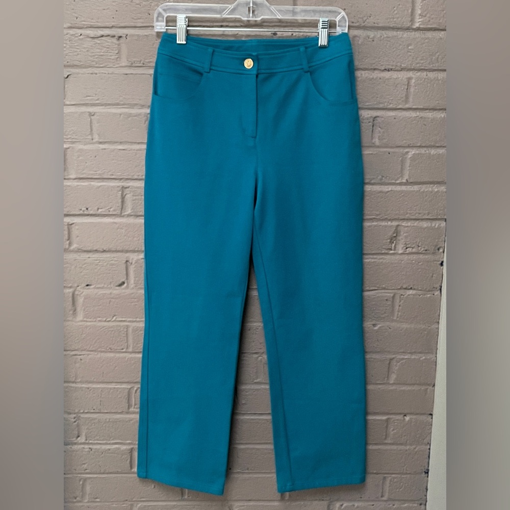 St John  Teal stretch crop jean 2